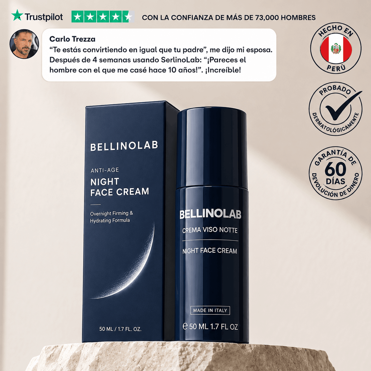 BELLINOLAB Crema Italiana Rejuvenecedora para Hombres