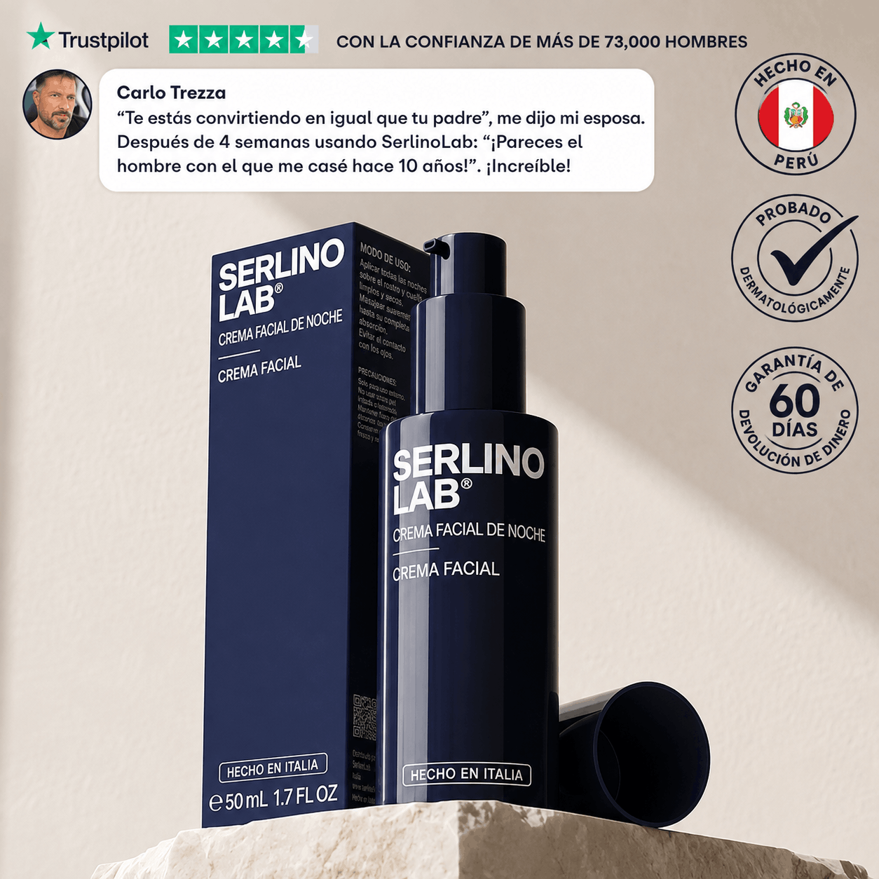 SERLINO LAB Crema Italiana Rejuvenecedora para Hombres